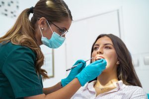 Dentist doing cleaning 